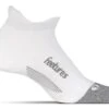 Feetures Elite Max Cushion No-Show Tab Socks White/Grey Medium 1 Feetures Elite Max Cushion No-Show Tab Socks White/Grey Medium -Professional Sports Store feetures elite max cushion no show tab socks white